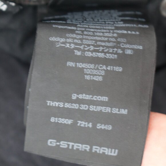 G Star Raw Jeans Men’s 36 faded Black Thys 5620 3D Super Slim Ankle Zip Denim - Picture 14 of 16